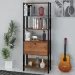 Estante para Livros Match 1 Porta 3 Prateleiras Pinho/Preto - Artely
