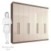 Guarda-Roupa Casal Havana 8 Portas 4 Gavetas Castanha/Off White - Santos Andirá