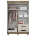 Guarda-Roupa Solteiro Paris 4 Portas 2 Gavetas Carvalho/Off White - Chf