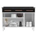 Balcão de Cozinha para Pia em Aço Mirage New 3 Portas 3 Gavetas Branco/Preto - Telasul