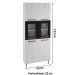 Paneleiros em Aço Mirage New 6 Portas 5 Prateleiras com Vidro Branco/Preto - Telasul