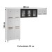 Cozinha de Aço Compacta Mirage New 11 Portas 6 Prateleiras Branco/Preto - Telasul
