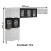 Cozinha de Aço Compacta Mirage New 11 Portas 6 Prateleiras com Vidro Branco/Preto - Telasul