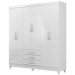 Guarda-Roupa Casal Toledo 6 Portas 3 Gavetas Branco - Mx Móveis
