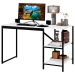 Mesa Escrivaninha Slim 2 Prateleiras Preto/Branco - Art Panta