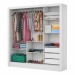 Guarda-Roupa Casal Santiago 3 Portas 3 Gavetas com Espelho Branco – Carioca Móveis