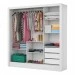 Guarda-Roupa Casal Santiago 3 Portas 3 Gavetas com Espelho Branco – Carioca Móveis