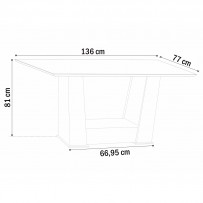 Mesa de Jantar 6 Lugares Floripa Seda/Blonde/Fumê - Viero Móveis