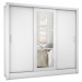 Guarda-Roupa Casal Lara 3 Portas 3 Gavetas com Espelho Branco - Pnr Móveis