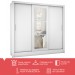 Guarda-Roupa Casal Lara 3 Portas 3 Gavetas com Espelho Branco - Pnr Móveis