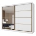 Guarda-Roupa Casal Paris 2 Portas 6 Gavetas Espelhado 100% Mdf Branco - Panorama Móveis