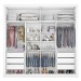 Guarda-Roupa Casal Paris 2 Portas 6 Gavetas Espelhado 100% Mdf Branco - Panorama Móveis