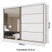 Guarda-Roupa Casal Paris 2 Portas 6 Gavetas Espelhado 100% Mdf Branco - Panorama Móveis