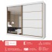Guarda-Roupa Casal Paris 2 Portas 6 Gavetas Espelhado 100% Mdf Branco - Panorama Móveis