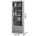 Estante para Livros 2 Gavetas 4 Prateleiras Preto 3420 - Qmovi