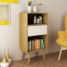 Estante para Livros Baixa 1 Gaveta Natural/Off White E1715 - Tecno Mobili
