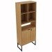 Estante para Livros 2 Portas Amendoa/Preto Me4155 - Tecno Mobili