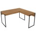 Mesa Escrivaninha 1 Gaveta Angular Amendoa/Preto Me4157 - Tecno Mobili