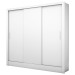 Guarda-Roupa Solteiro Porto 3 Portas de Correr 6 Prateleiras Branco - Carioca Móveis