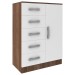 Cômoda 1 Porta 5 Gavetas Teka/Branco Co65 - Fellicci
