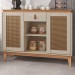 Aparador Buffet Diamante 2 Portas 1 Gaveta Off White/Noce - Casa D