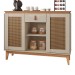 Aparador Buffet Diamante 2 Portas 1 Gaveta Off White/Noce - Casa D