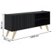 Rack para TV Até 55 Polegadas Space 2 Portas 1 Prateleira Preto Fosco - Colibri