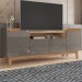 Rack para TV Até 60 Polegadas Adria 4 Portas Cinza Perola/Noce - Casa D