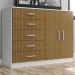 Cômoda 2 Portas 5 Gavetas Branco/Canaletado Cp25 - Evidencia Móveis