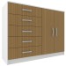 Cômoda 2 Portas 5 Gavetas Branco/Canaletado Cp25 - Evidencia Móveis