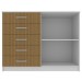 Cômoda 2 Portas 5 Gavetas Branco/Canaletado Cp25 - Evidencia Móveis
