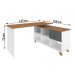 Mesa Escrivaninha Gold 2 Gavetas Freijo/Grafito/Branco - Artany