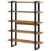 Estante para Livros Industrial 5 Prateleiras 100% Mdf Freijó/Preto Fosco F10 - Pradel