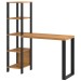 Mesa Escrivaninha Industrial 4 Prateleiras 100% Mdf Freijó/Preto Fosco F29 - Pradel