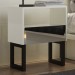Mesa de Cabeceira 1 Gaveta com Espelho 100% Mdf Off White/Preto W347e - Dalla Costa