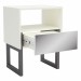 Mesa de Cabeceira 1 Gaveta com Espelho 100% Mdf Off White/Preto W347e - Dalla Costa