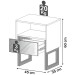 Mesa de Cabeceira 1 Gaveta com Espelho 100% Mdf Off White/Preto W347e - Dalla Costa