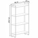 Estante para Livros Dynamica 4 Prateleiras Nogal/Preto 11063 - Compace