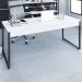 Mesa Escrivaninha Kuadra Branco Chess/Preto 15425 - Compace