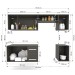 Cozinha Compacta Julia 7 Portas 2 Gavetas Preto Fosco - Panorama Móveis