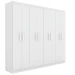 Guarda-Roupa Casal Ele e Ela 8 Portas 8 Prateleiras Malbec Branco Fosco - Panorama Móveis