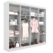 Guarda-Roupa Casal Ele e Ela 8 Portas 8 Prateleiras Malbec Branco Fosco - Panorama Móveis
