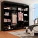 Guarda-Roupa Casal Ele e Ela 8 Portas 8 Prateleiras Malbec Preto Fosco - Panorama Móveis