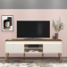 Rack para TV Até 75 Polegadas com Led Lumina 2 Portas Pinho/Off White - Artely