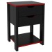 Mesa de Cabeceira 2 Gavetas Preto/Vermelho Me4163 - Tecnomobili
