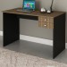 Mesa Escrivaninha 2 Gavetas Nogal/Preto Me4165 - Tecno Mobili