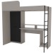 Cama Multifuncional Konza com Mesa Gamer Cinza/Preto - Politorno