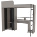 Cama Multifuncional Konza com Mesa Gamer Cinza/Preto - Politorno