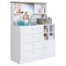 Cômoda Infantil House 1 Porta 4 Gavetas com Espelho Branco - Art In Móveis