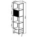 Estante para Livros York 1 Porta 1 Gaveta Vermont/Preto 27914 - Artesano
